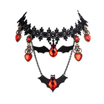 Halloween Gothic Jewelry Bat Earring and Necklace