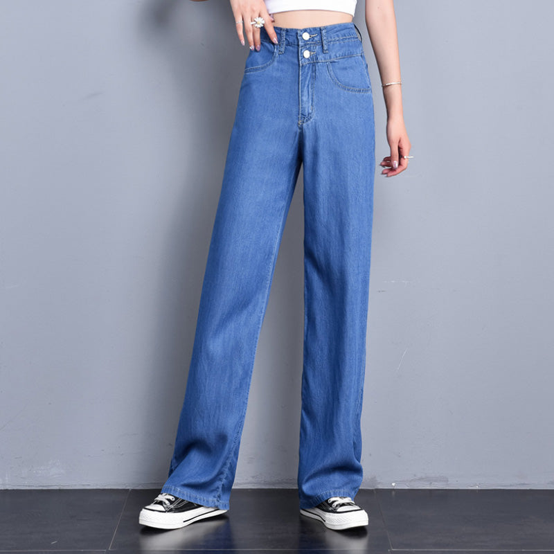 High Waist Straight Tube Jeans