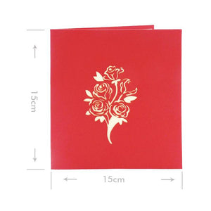 Rose Bouquet Pop-up Card - Valentine's Day Card