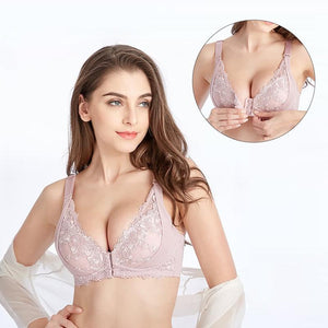 Women Sexy Adjustable Front Buckle Lace Vest Bra