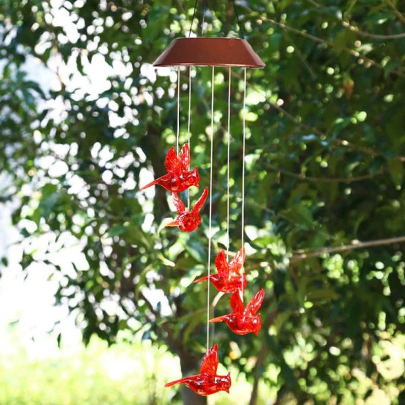 Red Bird Wind Chime Light