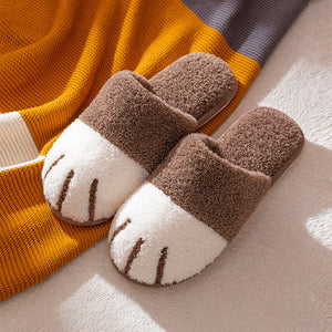 Winter Cat Paw Cotton Slippers