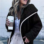 Women Hooded Sherpa Coat Shawl Collar Solid Teddy Bear Coats