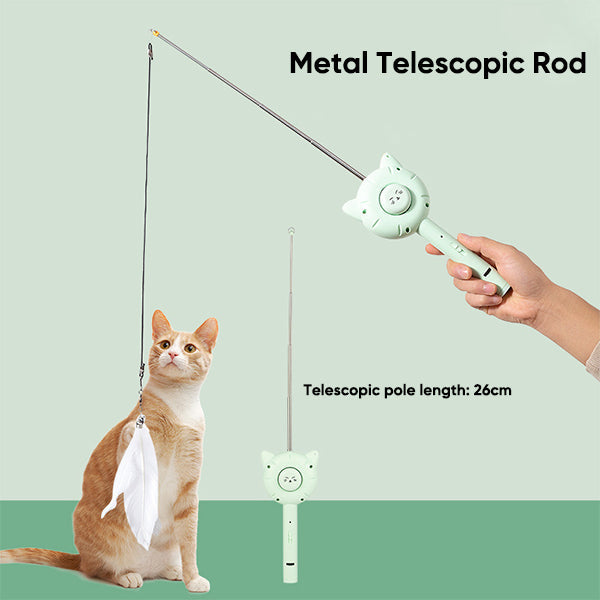 Retractable cat teaser pet comb