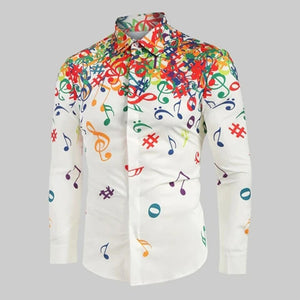 Colorful Music Notes Men's Shirt