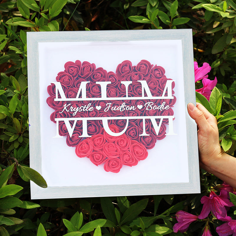 Personalized Mom Flower Shadow Box