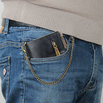 Men‘s RFID Wallet with Chain, Retro Bifold Card Holder Purse