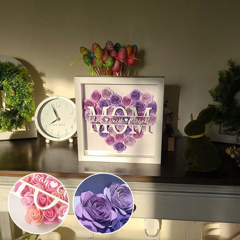 Personalized Mom Flower Shadow Box