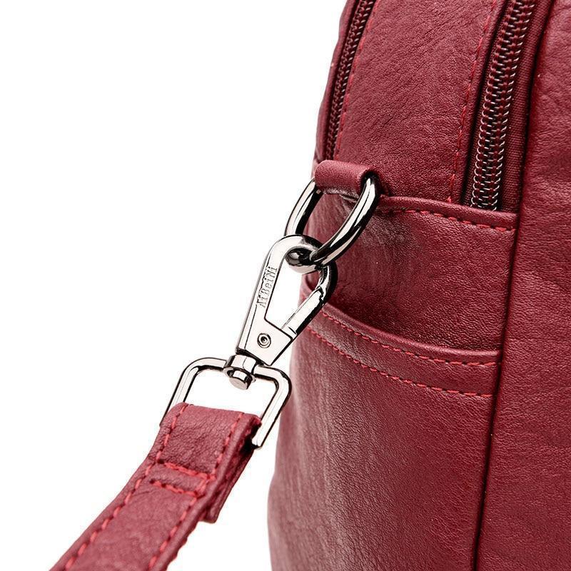 Fashion Leather Multipurpose Backpack Shoulder Handbag