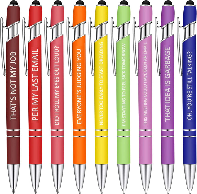 10 pcs Funny Office Ballpoint Pens(Black Ink)